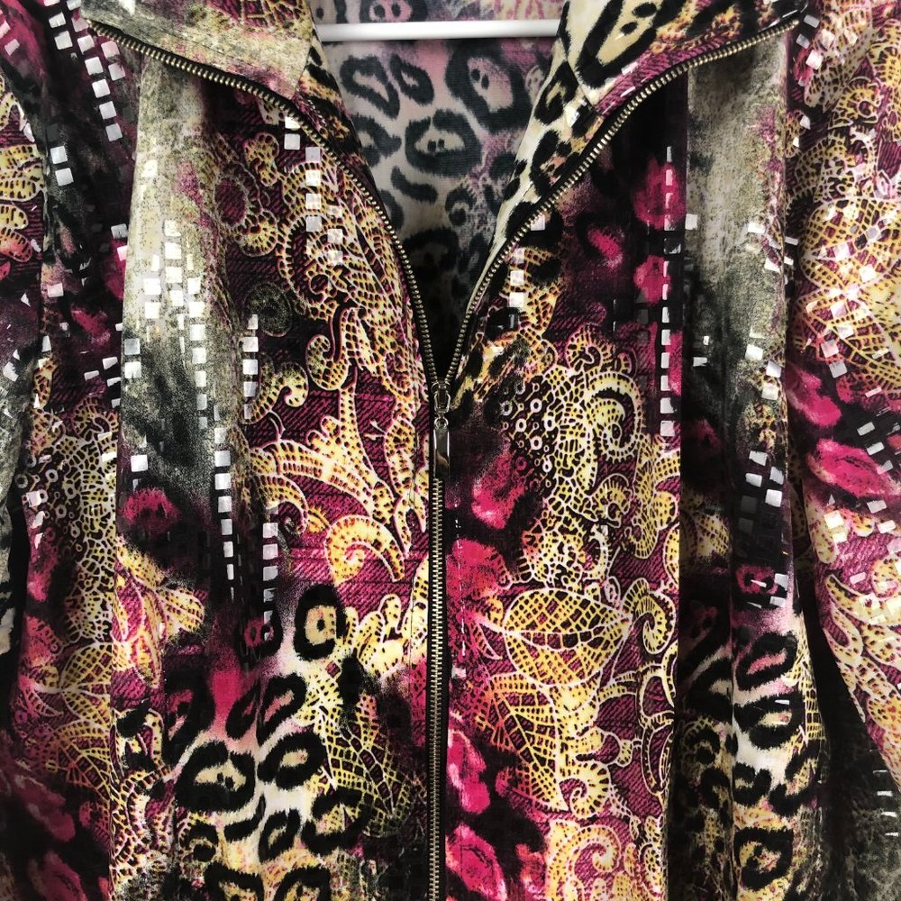 Exclusively Misook Animal Print Sequined Jacket - Picture 2 of 4